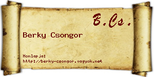 Berky Csongor névjegykártya